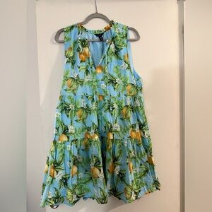 Aqua Blue and Green Patterned Dress